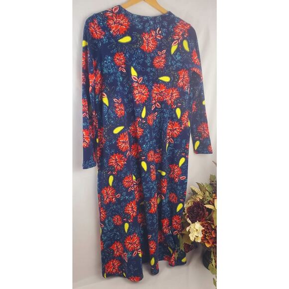 NWOT LulaRoe Sarah S Blue Cardigan Duster Long Sweater Open Front Pockets Womens - Picture 2 of 7